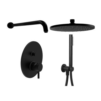 Комплект душової системи, внутрішній монтаж PAFFONI Shower (колір - чорний матовий)