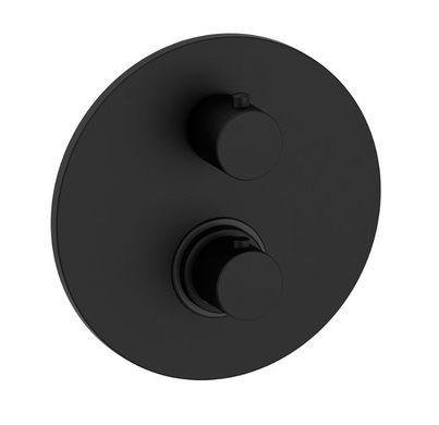 Комплект душової системи з термостатом, виливом та верхнім душем PAFFONI Shower (колір - чорний матовий