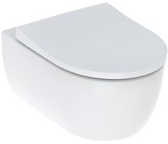 Комплект підвісного унітазу лійкоподібного Geberit iCon Rimfree з сидінням і кришкою, білий (500.784.01.1)