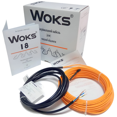 Нагревательный двухжильный кабель WOKS 18 - 72м / 6.3 - 9м² / 1290Вт (1637-15239)
