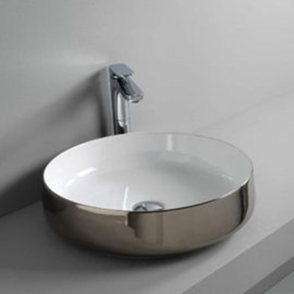Раковина ARTCERAM COGNAC WHITE GLOSSY PLATINUM BICOLOR 48х48 (COL002 01; 57)