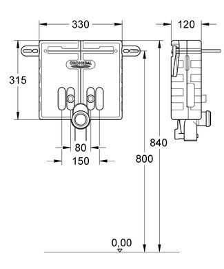 Инсталляция для раковины GROHE UNISET (37576000)