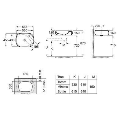 Раковина ROCA BEYOND 45х60 (A3270B8000)