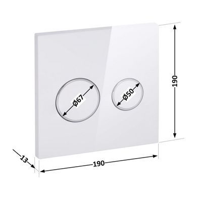 Клавіша змиву для унітаза QTAP NEST UNI / біла / глянцева (QT0211P01V1176W)