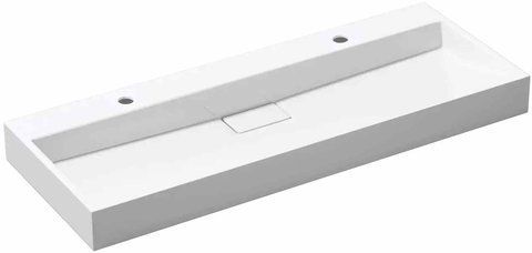 Раковина зі штучного каменю VBI ESTE 46х120 WHITE 2/O (VBI-019927)