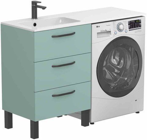 Тумба напольная MIRAGGIO TESSA / зеленая + раковина DELLA 1200 L (8815284)