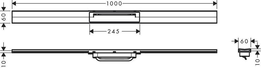 Зовнішня частина зливу HANSGROHE RAINDRAIN FLEX / 1000мм / для душу / чорний / матовий (56046670)
