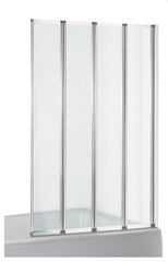 Шторка-гармошка для ванны Eger 890х1400 мм профиль хром стекло прозрачное 599-110, 890
