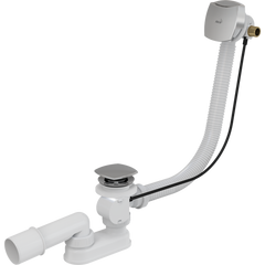 Сифон для ванны ALCAPLAST автомат, с наполнением воды через перелив, хром A564CRM2