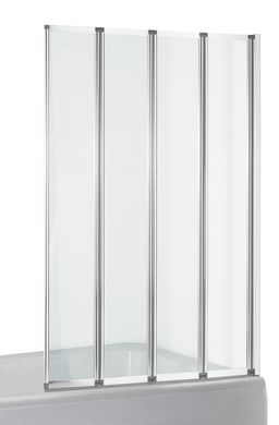 Шторка-гармошка для ванны Eger 890х1400 мм профиль хром стекло прозрачное 599-110, 890