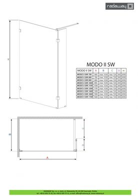 Душова кабіна RADAWAY WALK-IN MODO II SW 1700х2005 / хром / прозоре (360170-01-01N)