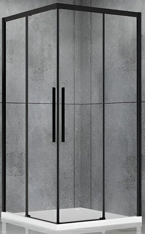 Душова кабіна DUSEL DL194B 90X90 / BLACK MATT (DUSEL-303), Прозоре скло