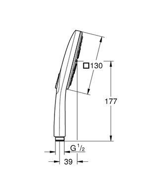 Ручной душ GROHE RAINSHOWER SMARTACTIVE CUBE 130 (26582000)