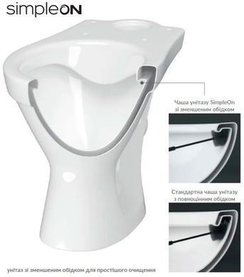 Підлоговий унітаз CERSANIT CERSANIA SIMPLEON 705 011 3/6л + сидіння SLIM SOFT CLOSE (K119-001)