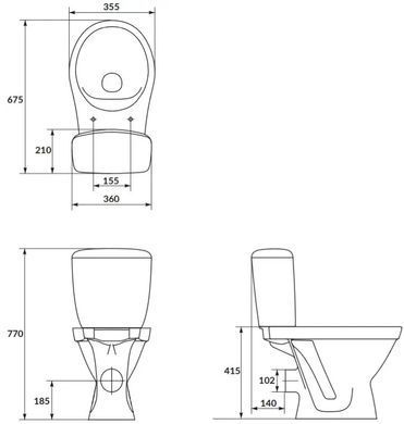 Підлоговий унітаз CERSANIT CERSANIA SIMPLEON 705 011 3/6л + сидіння SLIM SOFT CLOSE (K119-001)