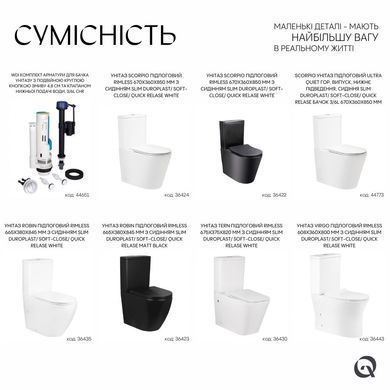 Комплект арматуры для бачка унитаза QTAP WDI / двойная круглая кнопка смыва 4.8см + клапан нижней подачи воды 3/6L CHR (QT066WDICHR)