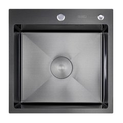 Мийка кухонна з нержавіючої сталі DUSEL DS50550-1NB 500*500*220 (Nano Black) (Dusel-599)