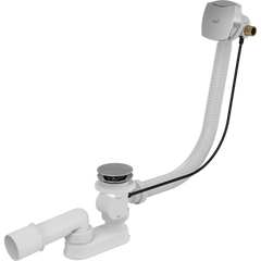 Сифон для ванны ALCAPLAST автомат, с наполнением воды через перелив, хром A564CRM1