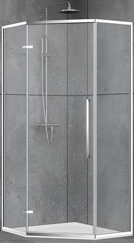 Душова кабіна DUSEL DL197H 1000X1000X1900 / CHROME (DUSEL-132), Прозоре скло