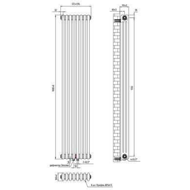 Радиатор NAVIN CALIDUM ANTICOR 3-8 372х1800 (50 мм) / черный муар (02-254104-3718)