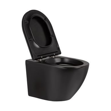 Подвесной унитаз QTAP ROBIN / черный / сидение SOFT CLOSE (QT1333046ERMB)