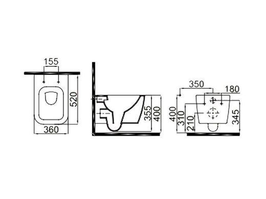 Подвесной унитаз-биде IDEVIT HALLEY + сиденье SOFT CLOSE (SETK3204-2615-001-1-6000)