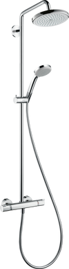 Hansgrohe Душевая система Croma Air 220 1jet Showerpipe с термостатом и поворотным держателем 400м хромированная (27185000)
