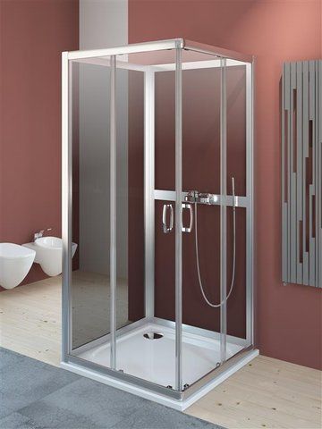 Комплект душових стінок RADAWAY PREMIUM PLUS 2S 80х80х190 / профіль хром / скло прозоре (33443-01-01N)