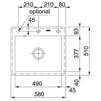 Кухонная мойка FRANKE MYTHOS MTK 610-58 / серая / матовая (124.0380.249)