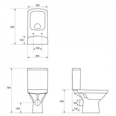 Підлоговий унітаз EASY CLEAN ON 011 / сидіння SOFT CLOSE (K102-029)