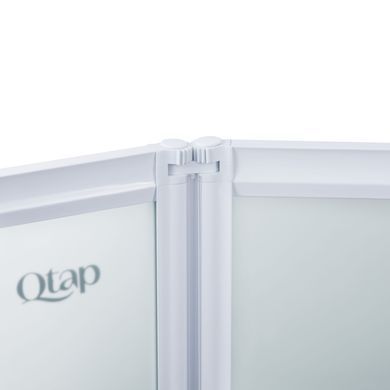 Шторка для ванны QTAP GEMINI 130х140 / профиль белый / стекло PEAR (GEMWHI401314RP4)