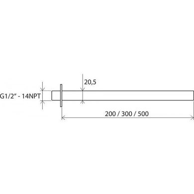 Тримач верхнього душу (кронштейн) RAVAK 705.00 подключение с потолка, 500 мм, хром X07P180