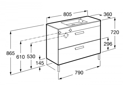 Раковина ROCA DEBBA 36х80.5 (A32799F000)