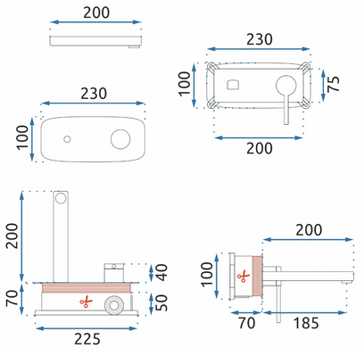 Змішувач для раковини REA OVAL / золото + BOX (REA-B5125)