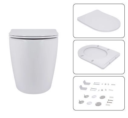 Комплект 4в1: Інсталяція для унітазу QTAP NEST ST + підвісний унітаз ROBIN 520х365х365 + клавіша змиву SATIN (QT13332381AW47502)