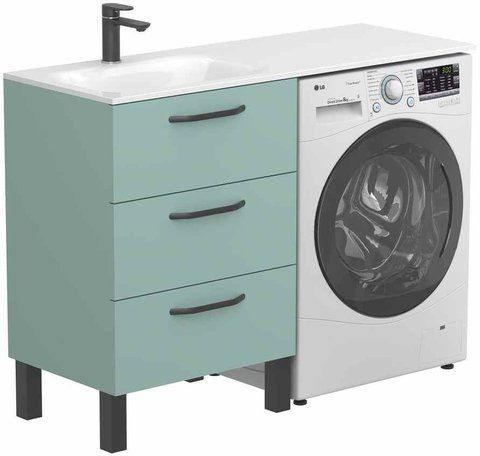 Тумба напольная MIRAGGIO TESSA / зеленая + раковина JESSEL 1200 L (8815287)