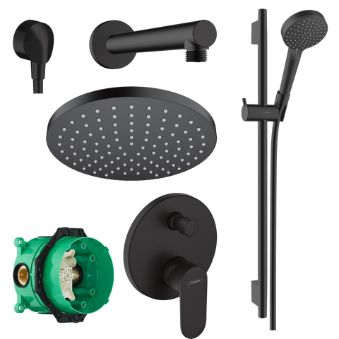 Душова система HANSGROHE VERNIS BLEND (71466670, 01800180, 26423670, 27454670, 26277670, 27809670) / чорний / матовий (20230002)