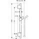 HANSGROHE Душевая штанга UNICA S PURA 90 см со шлангом 160 см MATT WHITE (28631700)