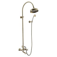 Система душова CUTHNA antiqua з двовентильним змішувачем для ванни, верхнім та ручним душем бронза (T-10280 antiqua-n)