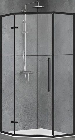 Душова кабіна DUSEL DL197HB 1000X1000X1900 / BLACK MATT (DUSEL-134), Прозоре скло