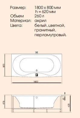 Ванна акриловая PAA PRELUDE 180х80 (VAPRE/00)