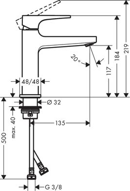 Змішувач для умивальника Hansgrohe Metropol 110 (32507670)