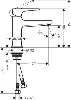 Змішувач для умивальника Hansgrohe Metropol 100 (32500000), Хром