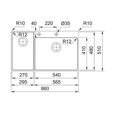 Кухонная мойка FRANKE BOX CENTER BWX 220-54-27 TL WCR (127.0538.260)