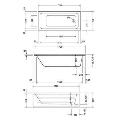 Ванна акрилова DURAVIT D-CODE 170х75 (700100000000000)