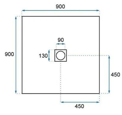 Душевой поддон акриловый REA ROCK WHITE 90х90х3.5 / квадратный (REA-K5580)