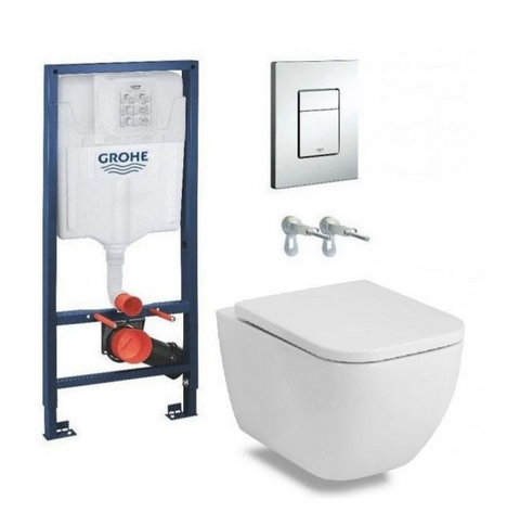 Комплект 4в1: Інсталяція для унітазу GROHE RAPID SL + підвісний унітаз VOLLE ORLANDO RIMLESS / сидіння SLIM SLOW-CLOSING (38772001+13-35-373)