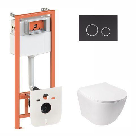 Комплект 3в1: Инсталляция для унитаза QTAP NEST (QT07335176W0133M425M11V1146MB)