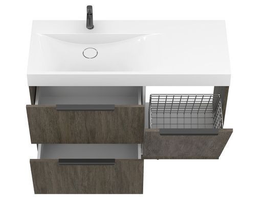 Тумба напольная MIRAGGIO ALBA / Толедо темное дерево + раковина VIOLA 1200 L (8815475)