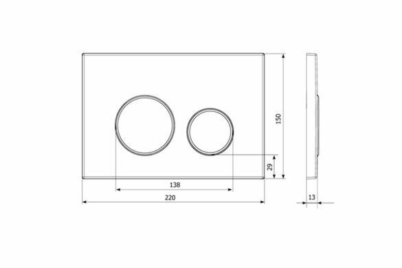 Клавиша смыва RAVAK CIRCLE / хром (GPX2240110)